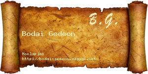 Bodai Gedeon névjegykártya